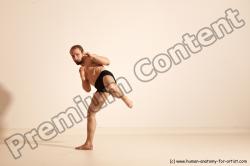 Underwear Martial art Man White Moving poses Slim Short Blond Dynamic poses Academic